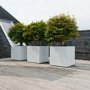Pottery Pots Essential Block vierkante plantenbak glanzend wit balkon